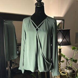 Cross-wrap blouse
